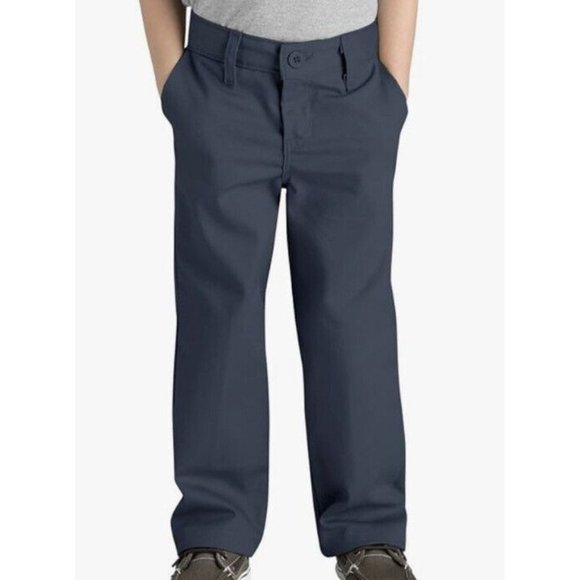 Dickies Khaki Classic Fit Big Boys’ Flex Waist Stretch Pants Size 20 Blue - Picture 4 of 9